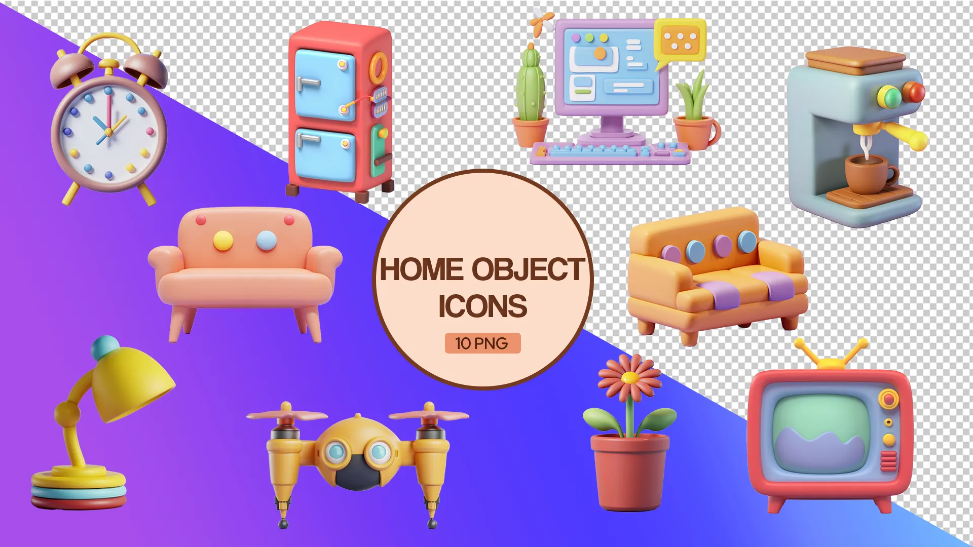 Colorful and Creative Household Icons Pack image